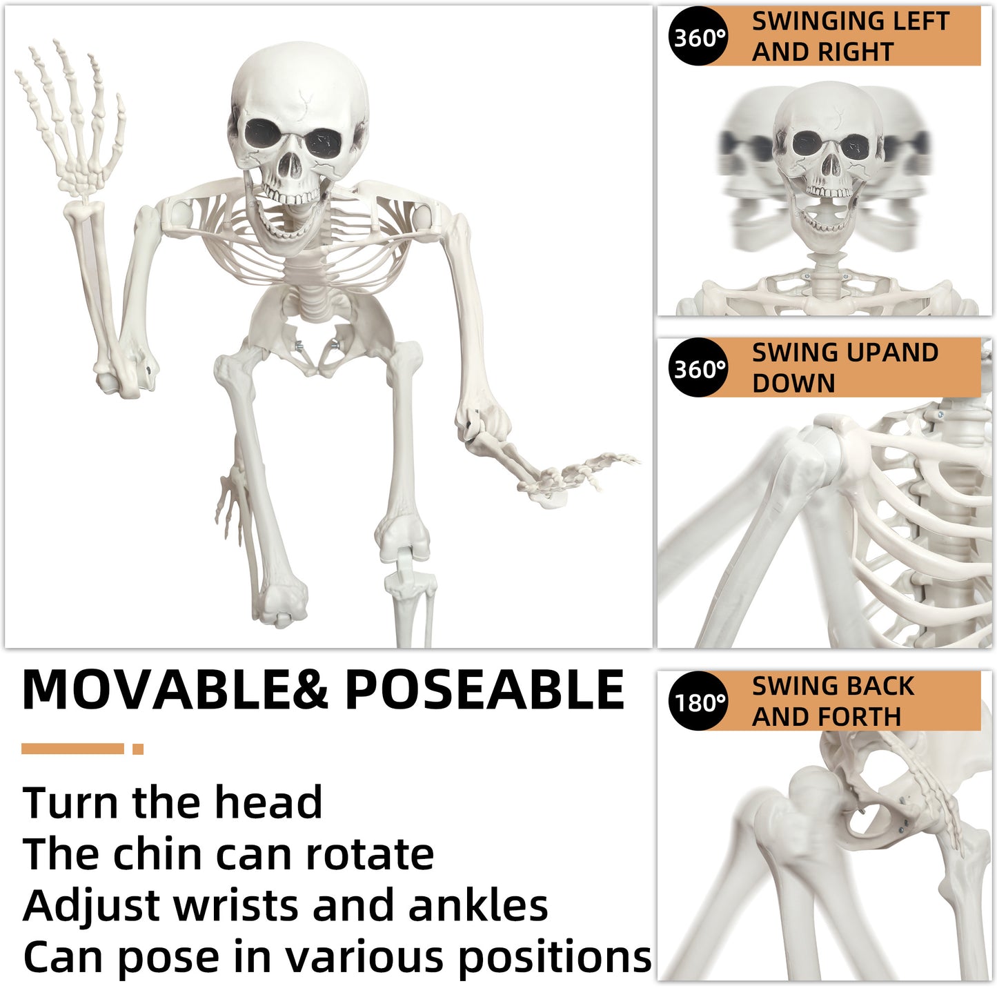Lodou 2 pack 5.4Ft Skeleton for Halloween